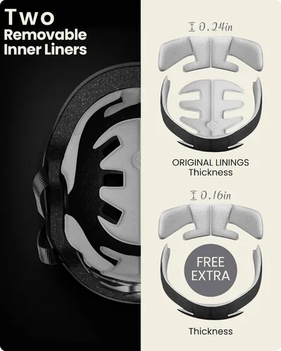 Vista 3 de OutdoorMaster - Casco de patineta y ciclismo, dos forros extraíbles, ventilación, para varios deportes, scooter, patinaje en línea, patinaje