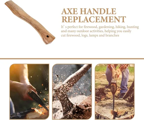 Vista 9 de Housoutil Accesorios de camping, mango de madera, mango de madera, hacha de lanzamiento, mango de hacha de hacha, mango de repuesto de madera