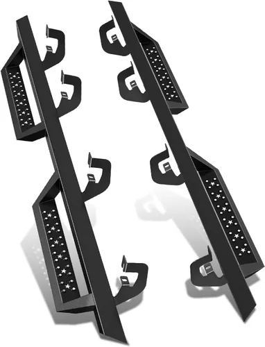 Vista 9 de Estribos de barras Nerf de 2.75 pulgadas, color negro, compatibles con Chevy Silverado/GMC Sierra Extended Cab (par)