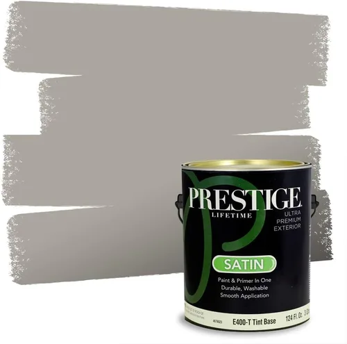 Vista 160 de PRESTIGE Pinturas Pintura Exterior e Imprimación en Uno, 1 Galón, Mate, Combinación Comparable de Sherwin Williams* Black Magic* SW6991-PCM