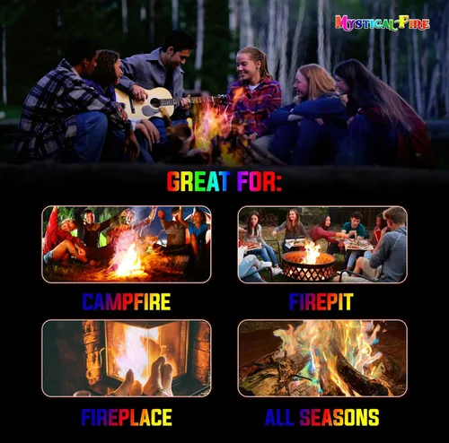 Vista 6 de Mystical Fire Paquetes de cambio de color para pozos de fuego y fogatas Encantados, de larga duración, multicolor, diversión mágica familiar
