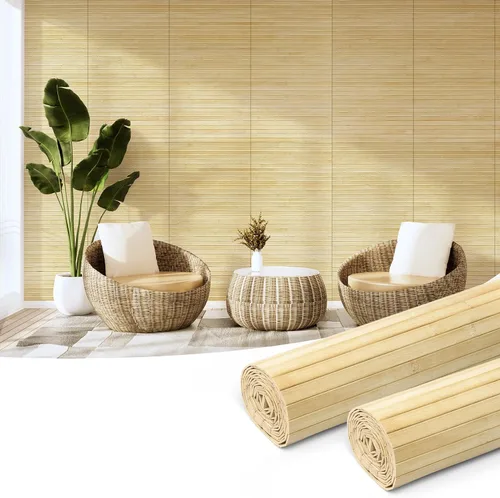 Vista 24 de Art3d - Panel de bambú natural para decoración de pared interior, panel de revestimiento de poste, techo, muebles, gabinete, oficina, 12 x 96