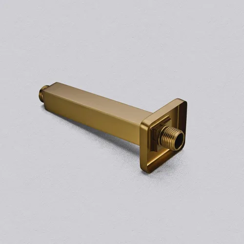 Vista 5 de Brazo de ducha de 4 pulgadas con brida, brazo de extensión de cabezal de ducha cuadrado montado en el techo, brazo recto de 1/2 NPT para cabezal