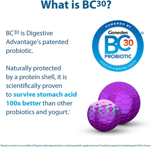 Vista 3 de Cápsula probiótica diaria - Digestive Advantage 80 cápsulas y cápsula de lactasa de defensa de lactosa (96 cápsulas)