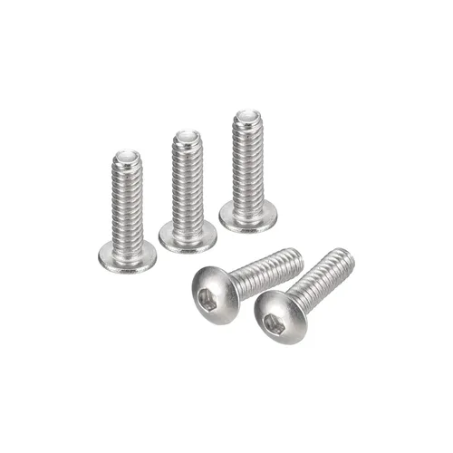 Vista 15 de uxcell #2-56x1 Tornillos con cabeza de botón y muesca hexagonal, 50 unidades de pernos hexagonales de acero inoxidable 304, tornillos allen de rosca
