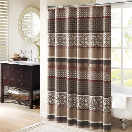 Vista 7 de Bellagio - Cortina de ducha de transición para baño, 72 x 72 pulgadas, color beige