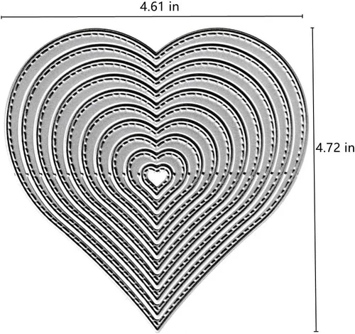 Vista 2 de 10 troqueles de corte de corazón de amor, corazones de amor para el día de San Valentín, plantillas de metal en relieve, molde de plantilla
