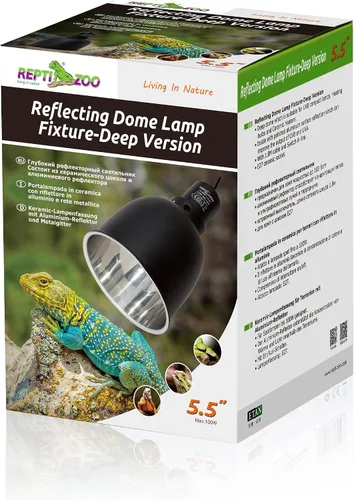 Vista 7 de REPTI ZOO Lámpara de cúpula profunda de 5.5 pulgadas, cubierta de reflexión óptica para terrarios de vidrio de reptiles