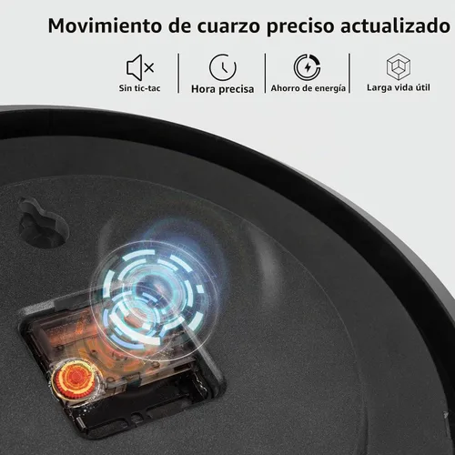 Vista 5 de HIPPIH Pack de 2 Relojes de Pared Silenciosos, de 12 Pulgadas, Sin Tictac, Digitales, de Barrido Silencioso, Decorativos, Funcionan