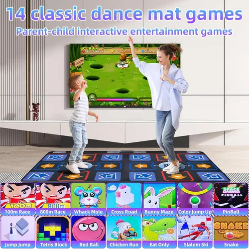 Vista 3 de Alfombra de Baile para Adultos y Niños - Juego de Alfombra de Baile Electrónico TV Conecta y Usa, Alfombra de Baile Inalámbrica, Divertidos