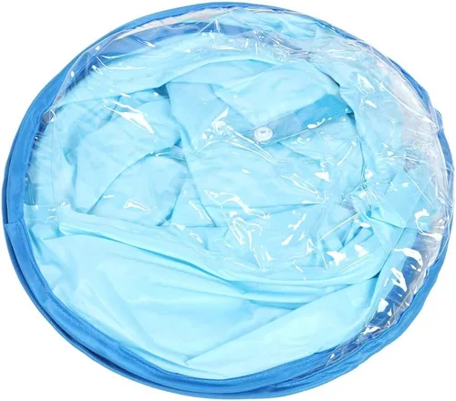Vista 7 de Fydun S Foldable Raincoat Portable Reusable Hooded Waterproof Umbrella Hat Raincoat Light Blue Wide Range of Uses (Light Blue)