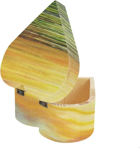 Vista 7 de Caja de madera sin terminar en forma de corazón Madera de pino natural Cajas de madera DIY Craft con tapa para manualidades de almacenamiento