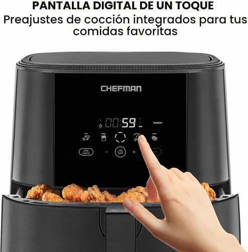 Vista 5 de Chefman TurboFry Touch - Freidora de aire táctil, tamaño familiar de 8 cuartos de galón, controles digitales de un solo toque para cocinar