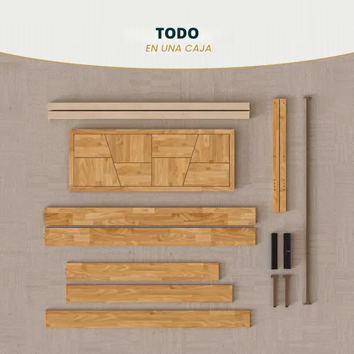 Vista 8 de Estructura de cama Queen en forma de trapecio de Bme – Cama moderna de madera maciza con cabecero de patrón suave, patas de metal negro, acabado