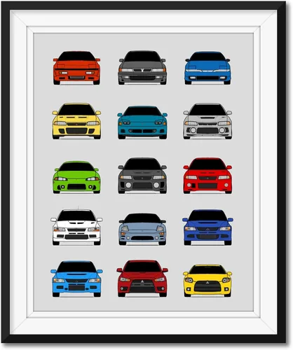 Vista 26 de Custom Car Posters Póster hecho a mano compatible con Mercedes-Benz Impresión de Evolución Arte de Pared Decoración Mejor de las Generaciones