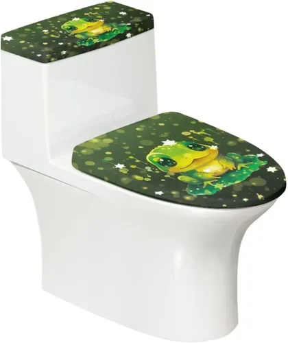 Vista 43 de Juego de decoración de baño de 2 piezas con diseño de muñeco de nieve de Navidad, cubierta de tanque para asiento de inodoro