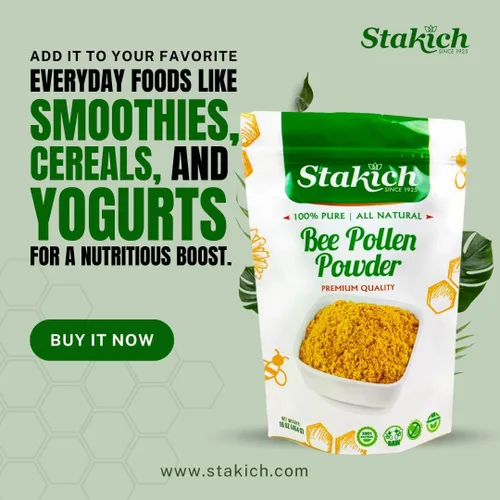 Vista 4 de Stakich Bee Pollen Powder - Natural Energy Support Supplement - 1 lb