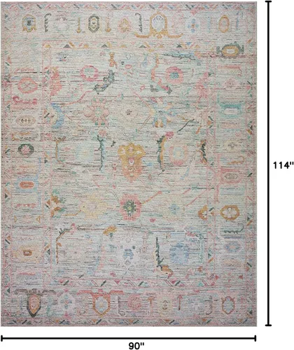 Vista 2 de Loloi Alfombra Elysium Multi/Fiesta de 7'-6" x 9'-6" ELY-05 Impreso aprox. 8x10 Sala de estar Comedor Dormitorio, Botánico, Viejo Mundo, Alfombra