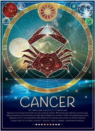 Vista 2 de Cobble Hill - Rompecabezas del zodiaco de 500 piezas, cáncer, incluye póster de muestra