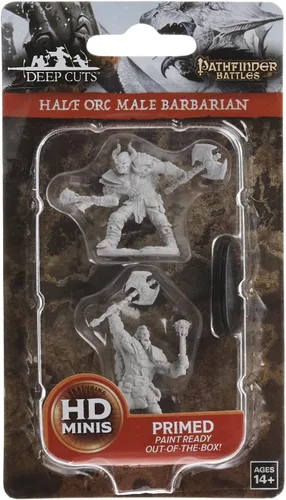 Vista 2 de Pathfinder Deep Cuts Unpainted Miniatures: Wave 3: Half-Orc Macho Bárbaro