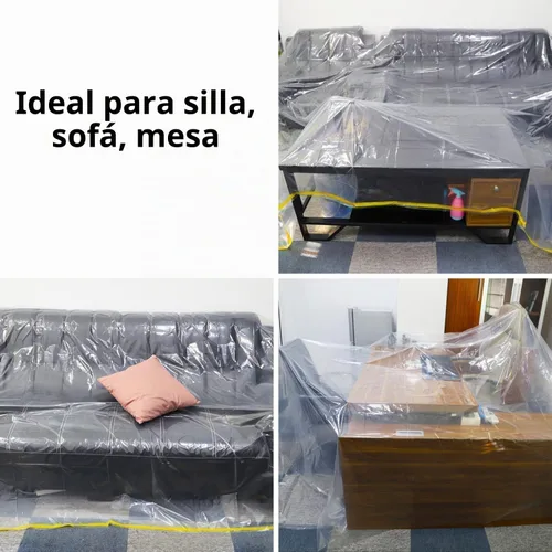 Vista 8 de Paquete de 2 fundas de plástico para sofá de 146 pulgadas/12 pies, fundas de muebles, fundas de sofá seccional, funda de plástico extragrande