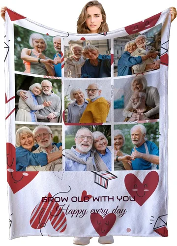 Vista 9 de Manta personalizada con imagen, manta de fotos personalizada, manta personalizada, regalos personalizados para novio, novia, mamá