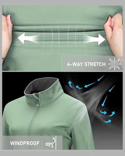 Vista 7 de 33,000ft Chaqueta ligera Softshell para mujer, con forro polar, rompevientos, impermeable, cálida para correr, golf, senderismo