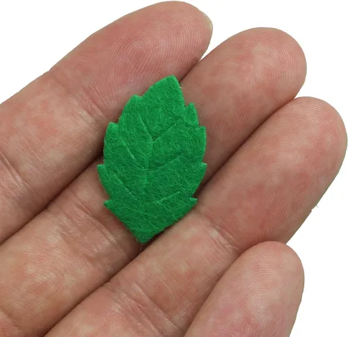 Vista 6 de Hojas de tela falsas, 100 hojas de tela artificiales verdes para álbumes de recortes, proyectos de manualidades, boda, decoración de fiestas, hojas