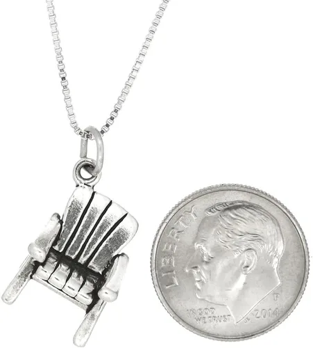 Vista 2 de Sterling Silver Three Dimensional Adirondack Lawn Chair Necklace