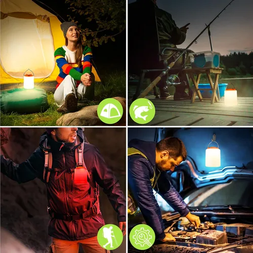 Vista 7 de BOBKID Linterna de camping LED, luz de camping recargable, linternas de 4 modos para exteriores con 1000LM, linterna de campamento portátil