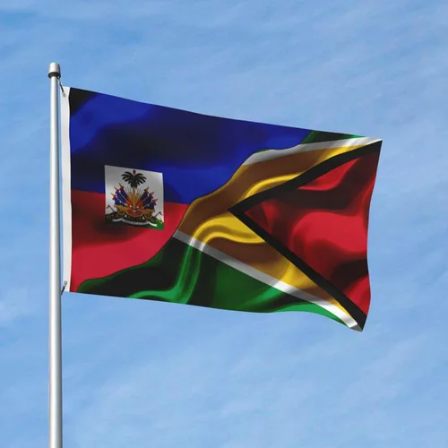 Vista 6 de Banderas para exteriores de 3 x 5 pies, bandera de Guyana haitiana y guyanesa de Haití, banderas de impresión de doble cara de 3 x 5 pies, pancarta