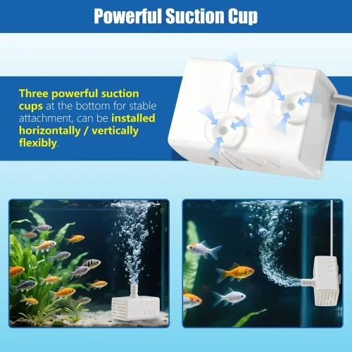 Vista 4 de Bomba de agua sumergible de 200 l/h, ultra silenciosa, USB, bomba de fuente pequeña con 2 boquillas para acuario, fuente de pecera, hidropónico