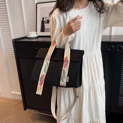 Vista 5 de IMCUZUR Bolso de lona para mujer, bolso cruzado de moda con correa ajustable para el hombro