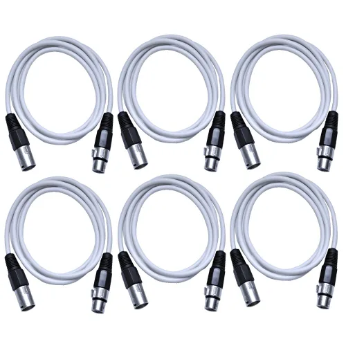 Vista 57 de SEISMIC AUDIO - SAXLX-2 - Paquete de 6 cables de conexión XLR macho a XLR hembra de 2 pies - Equilibrados - Cables de conexión de 2 pies
