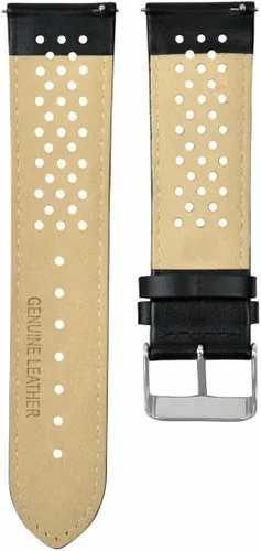 Vista 6 de Ewatchparts Correa de reloj de piel perforada de 18-19-20-21-22-0.906-0.945 in compatible con Rolex Quick Release Negro y dorado