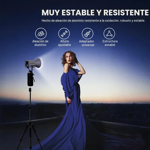 Vista 5 de NEEWER Trípode para Luz de Fotografía, 47-195cm/1.5-6.4ft de Aluminio Trípode de Iluminación de Estudio Reversible, Trípode Portátil para Video