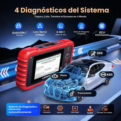 Vista 5 de Escáner LAUNCH OBD2 CRP123X, lector de códigos, para ABS, SRS, herramienta de escaneo de transmisión del motor, Android 7.0, pantalla táctil de 5.0