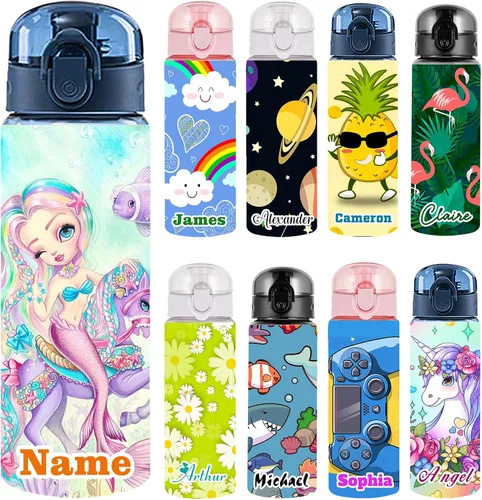 Vista 40 de Botellas de agua personalizadas con tapa, botella personalizada de 26 onzas con nombre, botellas de agua de plástico personalizadas, a prueba