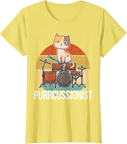 Vista 44 de Funny Percussion Drummer Drumming Drums Saying I Kitten Cat Camiseta, Negro, S