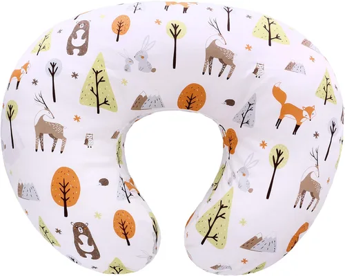Vista 20 de LAT - Almohada de lactancia para lactancia materna, funda extraíble 100% algodón, almohadas ergonómicas para lactancia materna para mamá y bebé