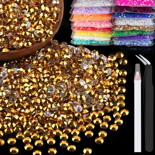 Vista 8 de 5000 piezas de 2mm de strass de resina a granel, strass de gel negros con parte posterior plana y redonda para embellecer sin termoadhesión, gemas
