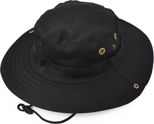 Vista 4 de Sombrero de protección solar de ala ancha para exteriores, clásico estilo militar de combate de EE. UU., gorra de sol para pesca, caza, campamento