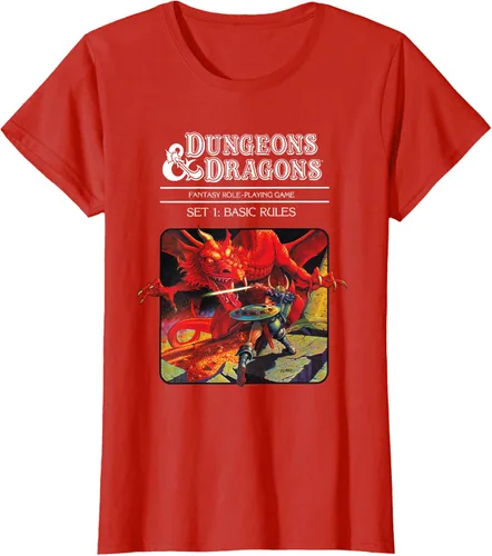Vista 28 de Dungeons & Dragons Vintage Basic Rules Cover T-Shirt Small Negro