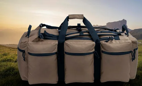 Vista 31 de Bolsa de lona militar grande de 100 L, bolsa de lona para despliegue, equipo deportivo, bolsa de equipaje de viaje con correas desmontables para AT