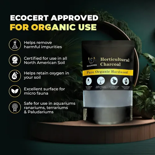 Vista 6 de Carbón hortícola orgánico y carbón de terrario Carbón para plantas Carbón de madera dura puro para plantar y jardinería Biochar de arce