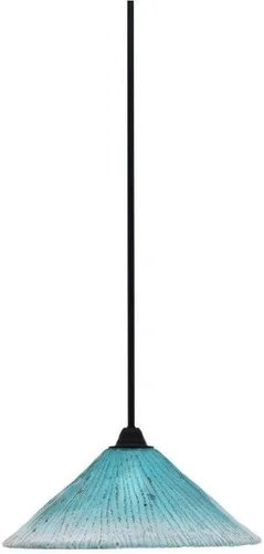 Vista 53 de Toltec Lighting Paramount - Mini colgante de 1 luz en acabado negro mate con cristal de arte perla de 7 pulgadas y estilo negro