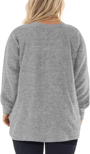 Vista 3 de DOLNINE Women's Plus Size Sweatshirts Color Block Long Sleeve Pocket Shirts Tops