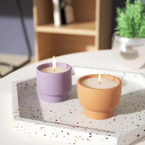 Vista 6 de Creativo silicona vela buques molde hecho a mano vela de hormigón tarro molde redondo suculento flor herramienta de fabricación (SH0873)