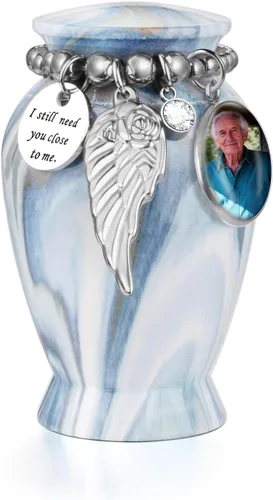 Vista 25 de Dletay Urnas pequeñas personalizadas para cenizas humanas, recuerdo de 2.85 pulgadas, mini urna de cremación conmemorativa para mujeres y hombres