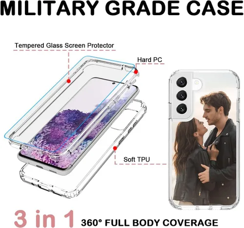 Vista 3 de Funda para teléfono con foto personalizada para Samsung Galaxy S22 5G, cubierta personalizada con imagen, texto, logotipo